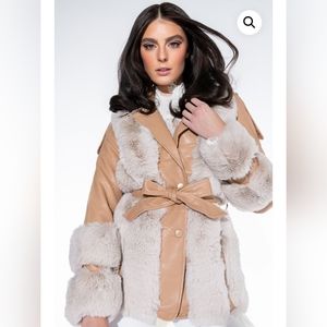 Women's FAUX FUR MOTO JACKET
